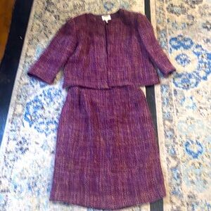 Talbots Purple Tweed Skirt Suit